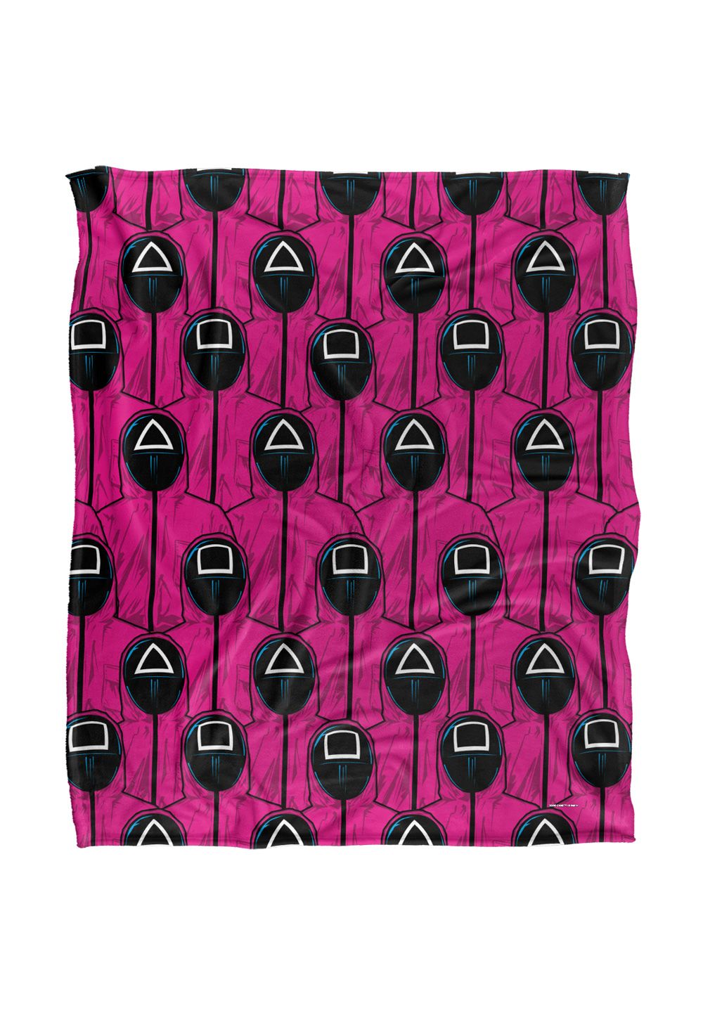 Netflix Squid Game Pink Guards Pattern Officially Licensed Silky Touch Super Soft Throw Blanket 152 x 127 cm in White