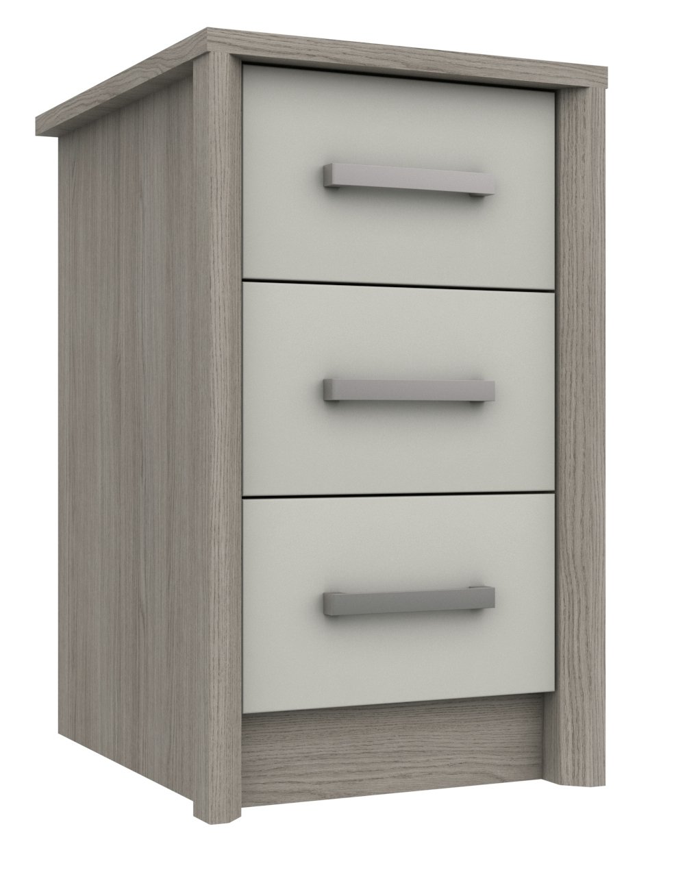 Grasmere 3 Drawer Bedside Table - White