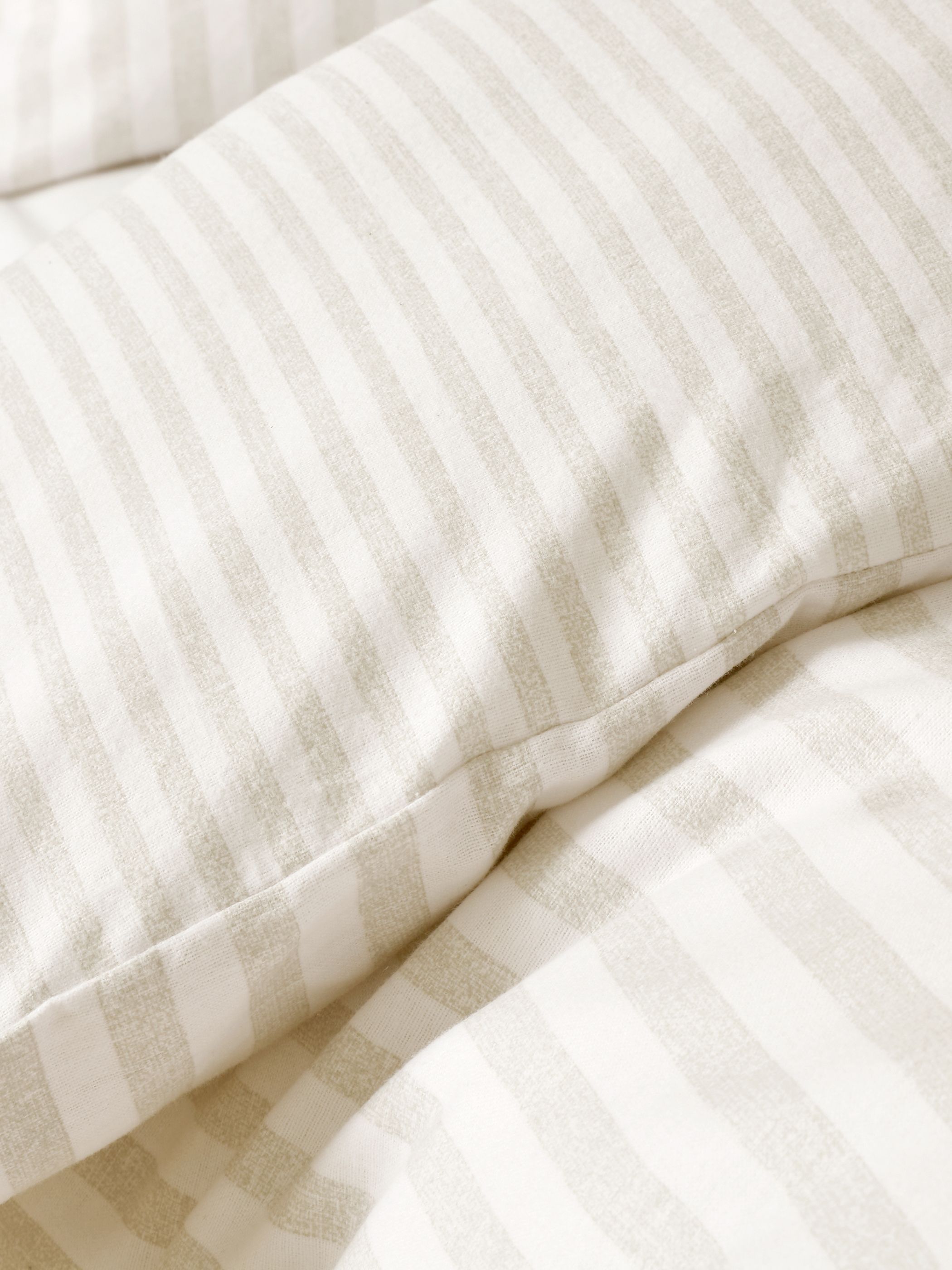 Catherine Lansfield Brushed Stripe 100% Cotton Duvet Cover Set in Natural 4
