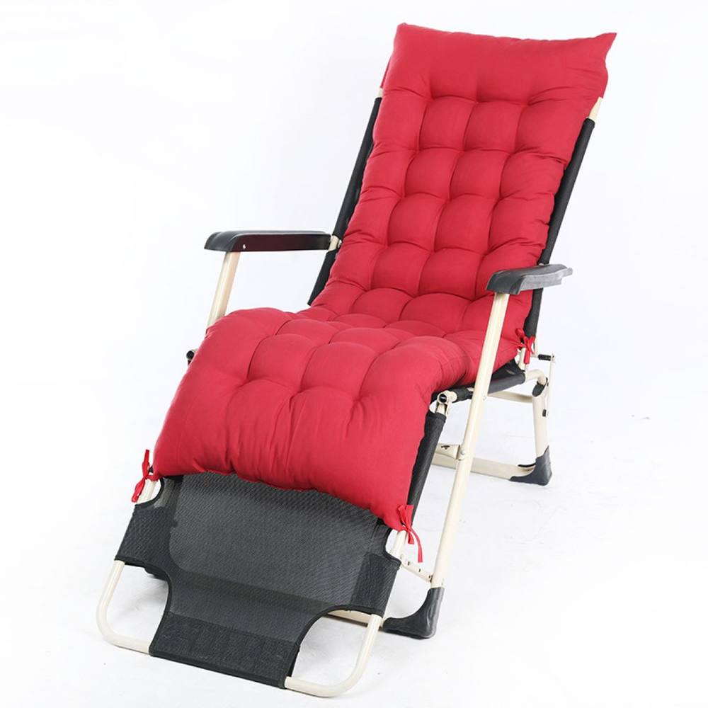 Lishetimig Pack of 2 Sun Lounger Cushion Pad for Garden Recliner Chair in Red