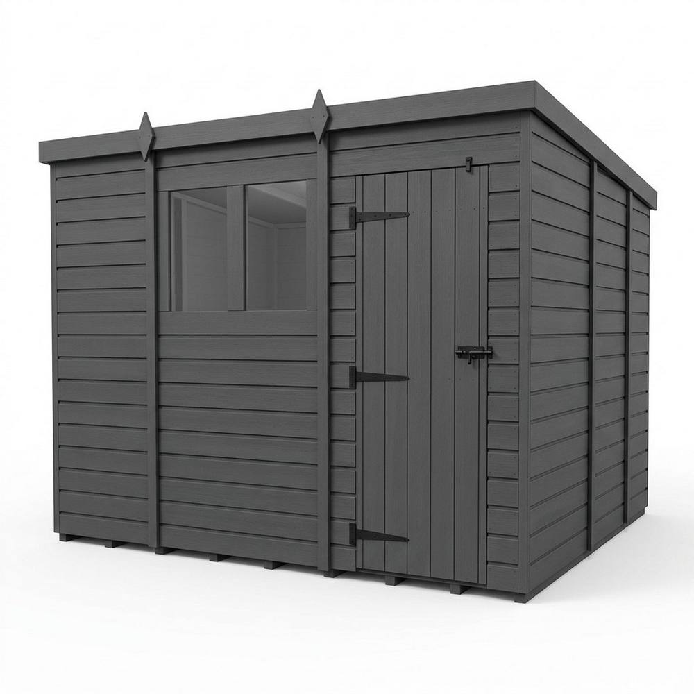 Buttercup Farm 11ft x 9ft Composite Pent Garden Shed Single Door With Windows - Grey