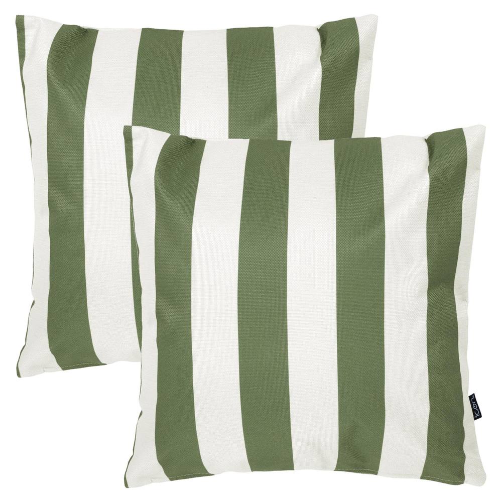 icon 2 Pack Cushion 43x43 Kyoto Fabric, Stripe, Olive