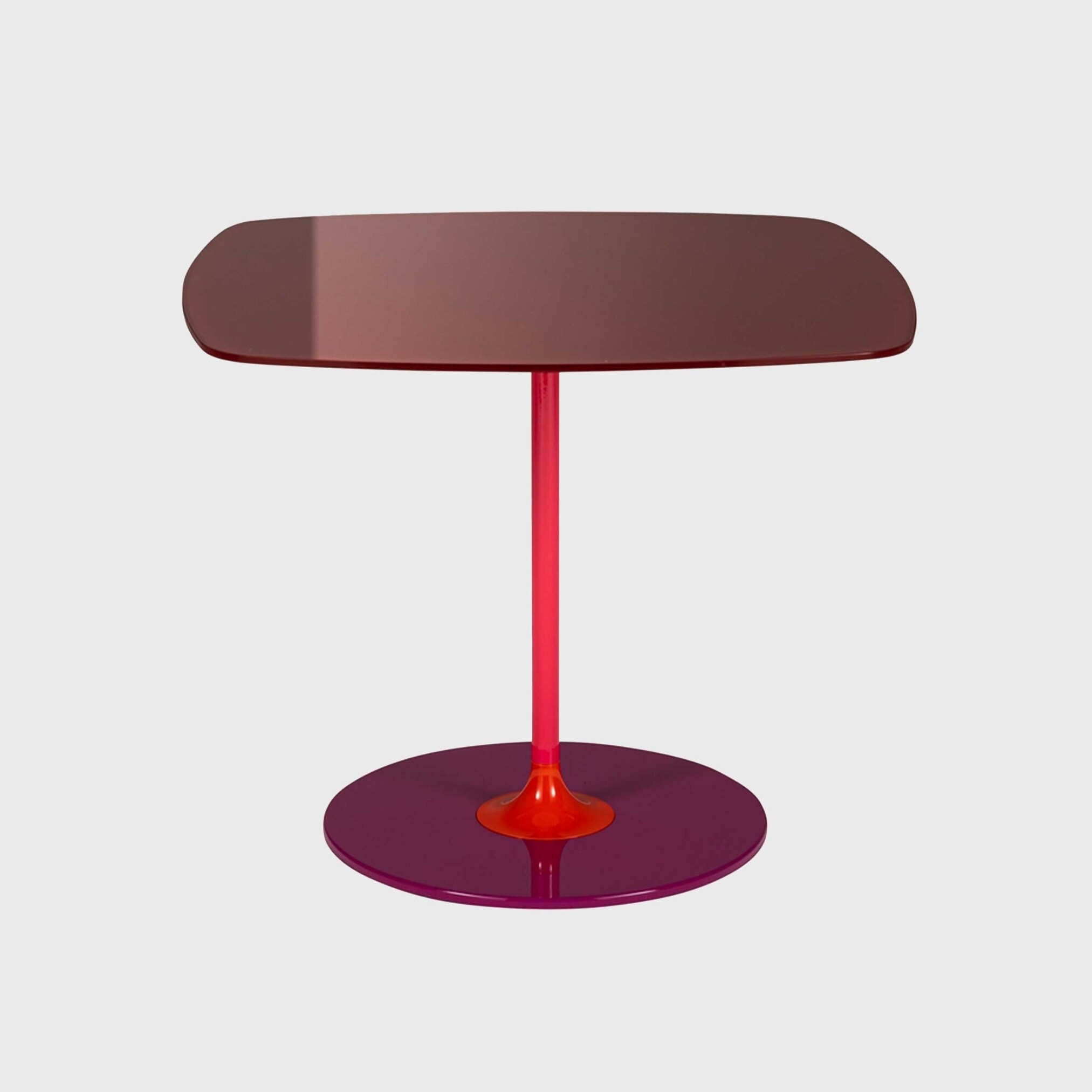 Kartell Thierry Side Table 50x50x40 Burgundy, Red Glass | Barker & Stonehouse