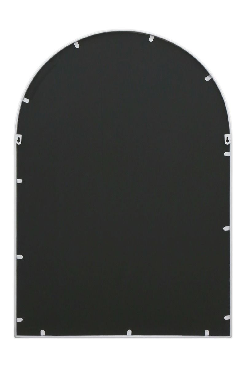 MirrorOutlet White Metal Framed Arched Wall Mirror 39" X 27" (100CM X 70CM) 3