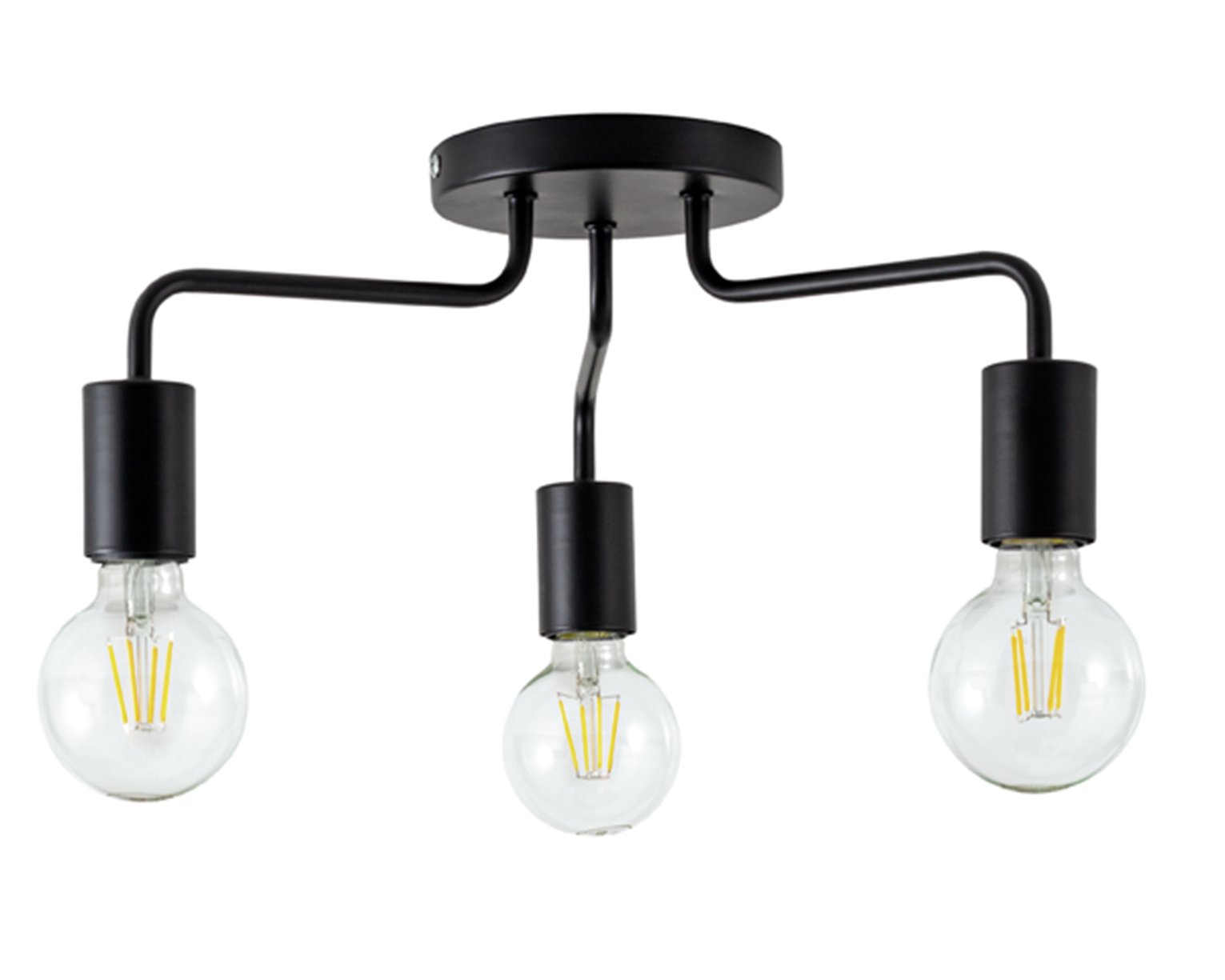 Habitat Rayner 3 Arm Flush to Ceiling Light - Black