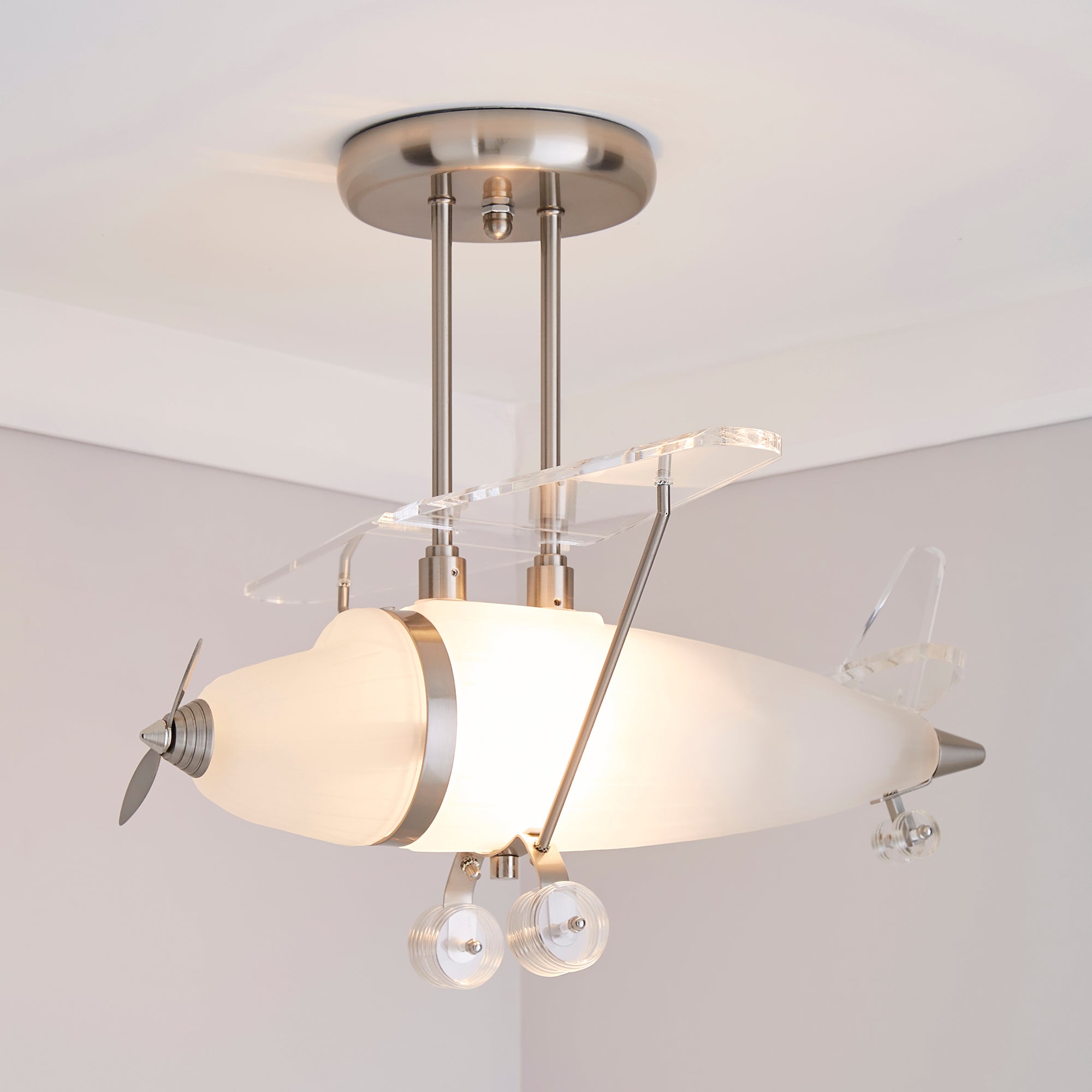Airplane 1 Light Ceiling Fitting Silver