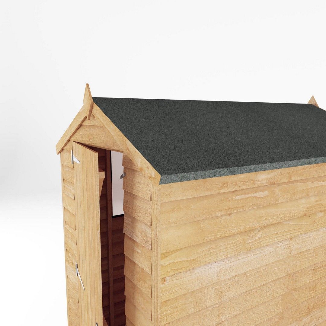 Mercia 6 x 4 Feet Overlap Apex Shed - L181.8 x W131.8 x H185.5 cm - Brown 6