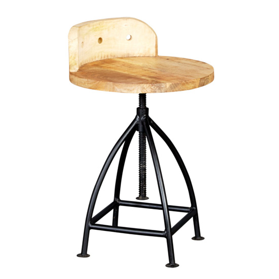 Clio Industrial Wooden Bar Stool In Oak