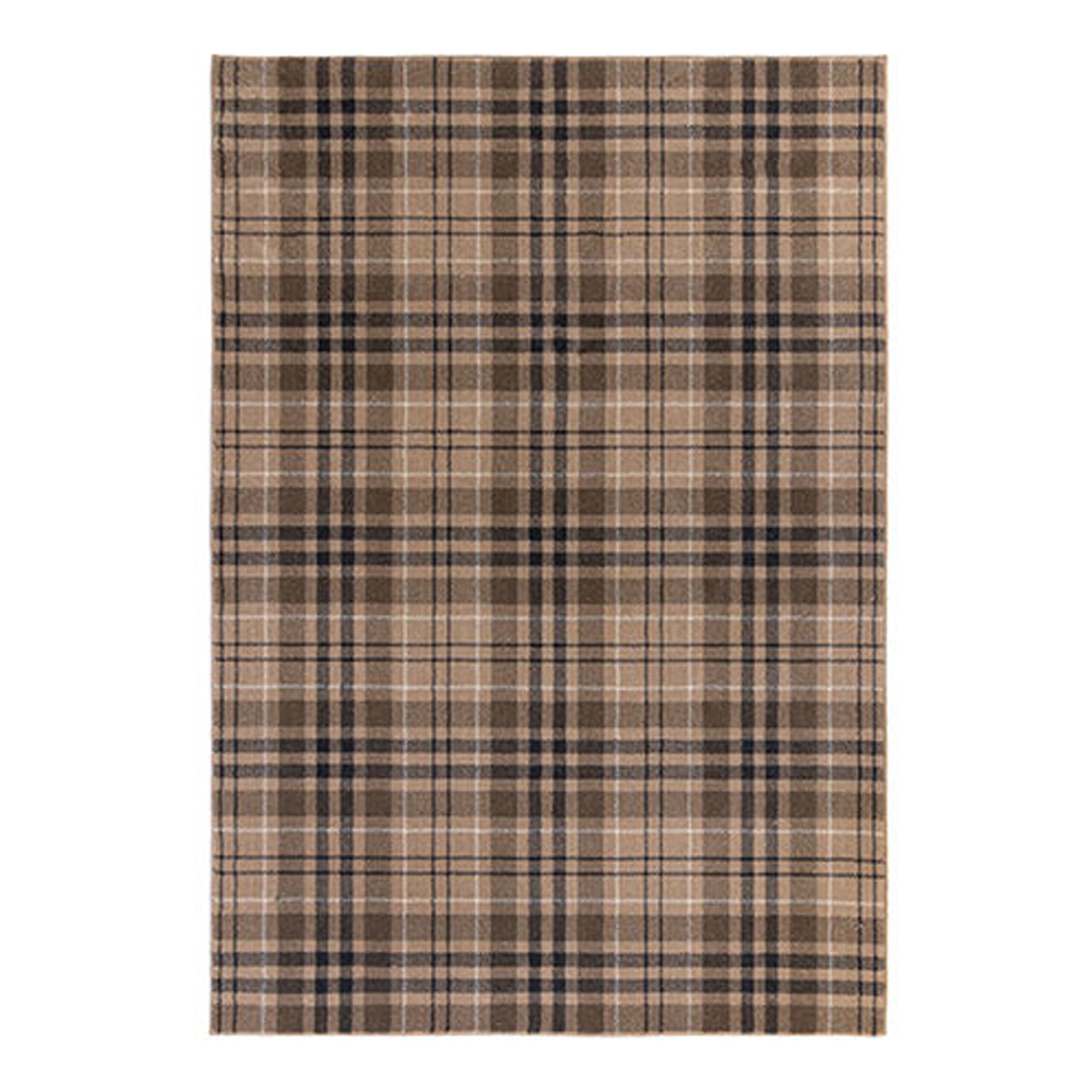 Kilbirnie Rug Brown, Black and White