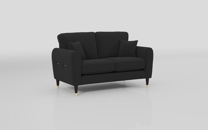 Black Fabric Newsham 2 Seater Sofa Standard Back