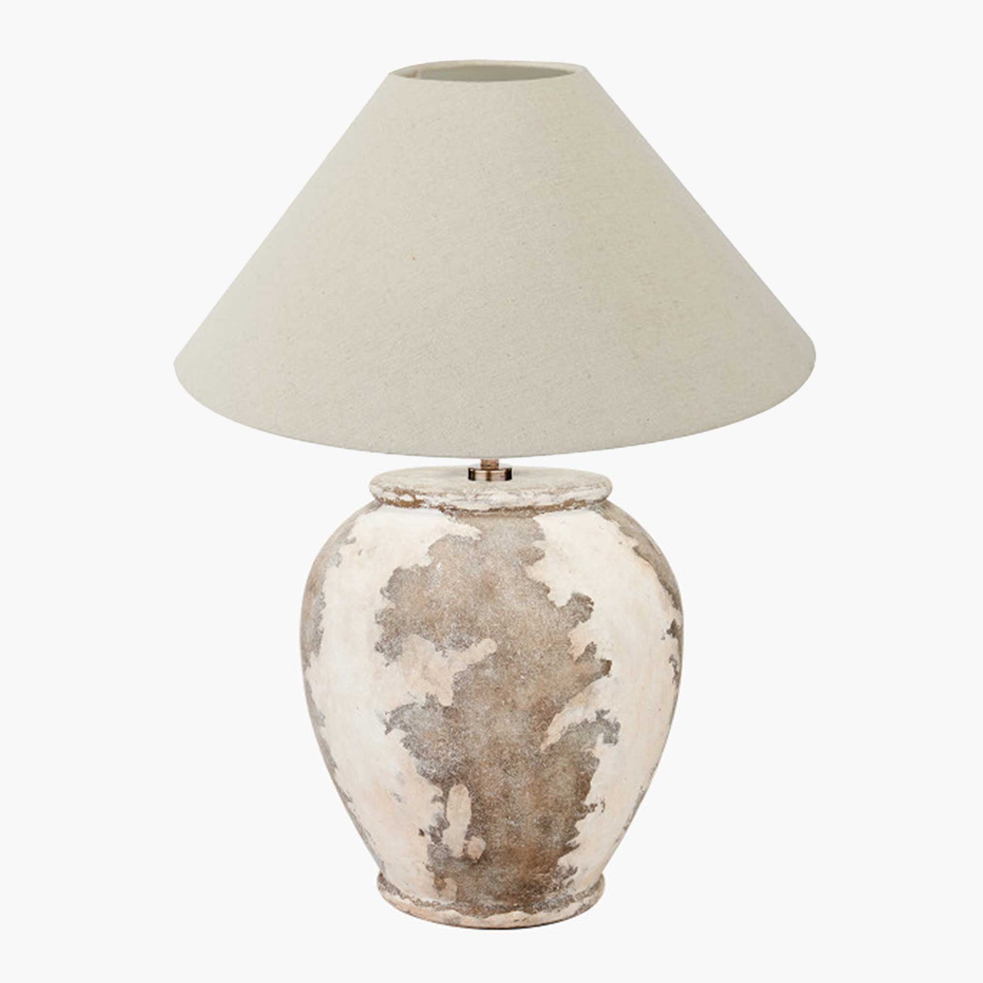 Textured Stoneware Table Lamp, Neutral | Barker & Stonehouse