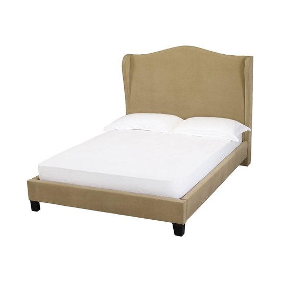 Chateaux Wing Double Fabric Bed In Beige