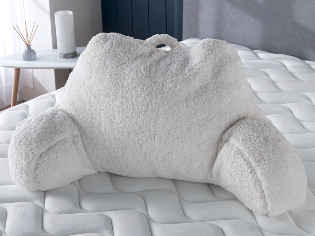 Snuggle Beds Snuggle Super Soft Cuddle Cushion with Phone Pocket & Handle in Off-White