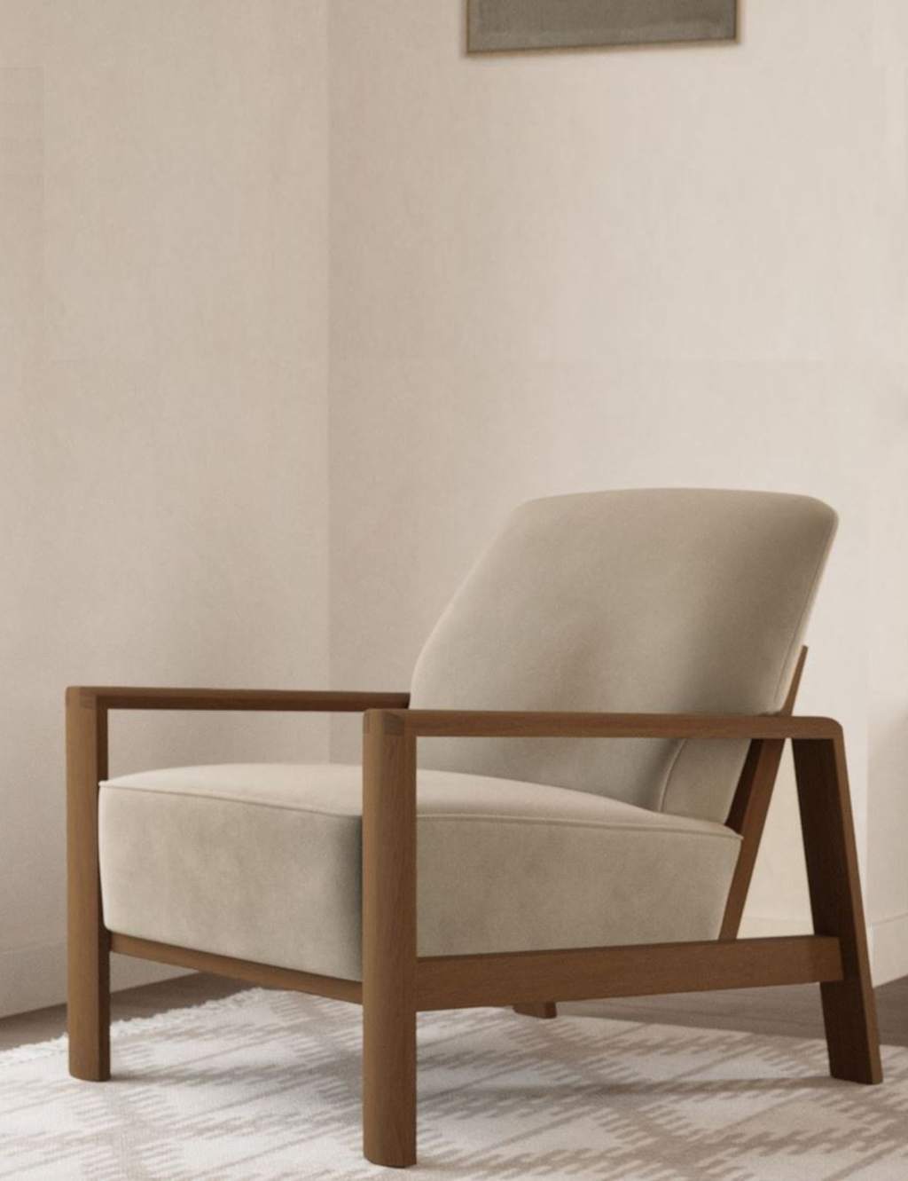 Dempsey Oak Accent Chair Mink