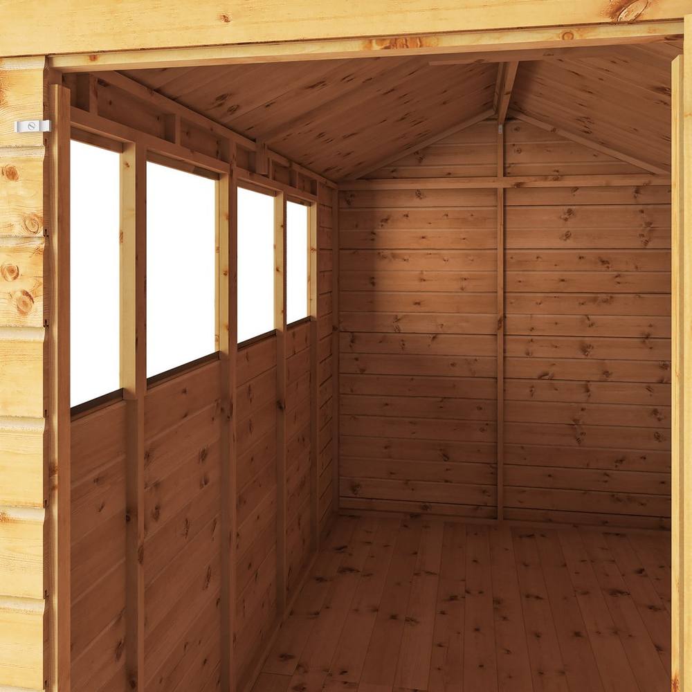 Mercia 10 x 6 Feet Shiplap Apex Shed - L296.6 x W190.5 x H222.2 cm - Brown in Natural 4