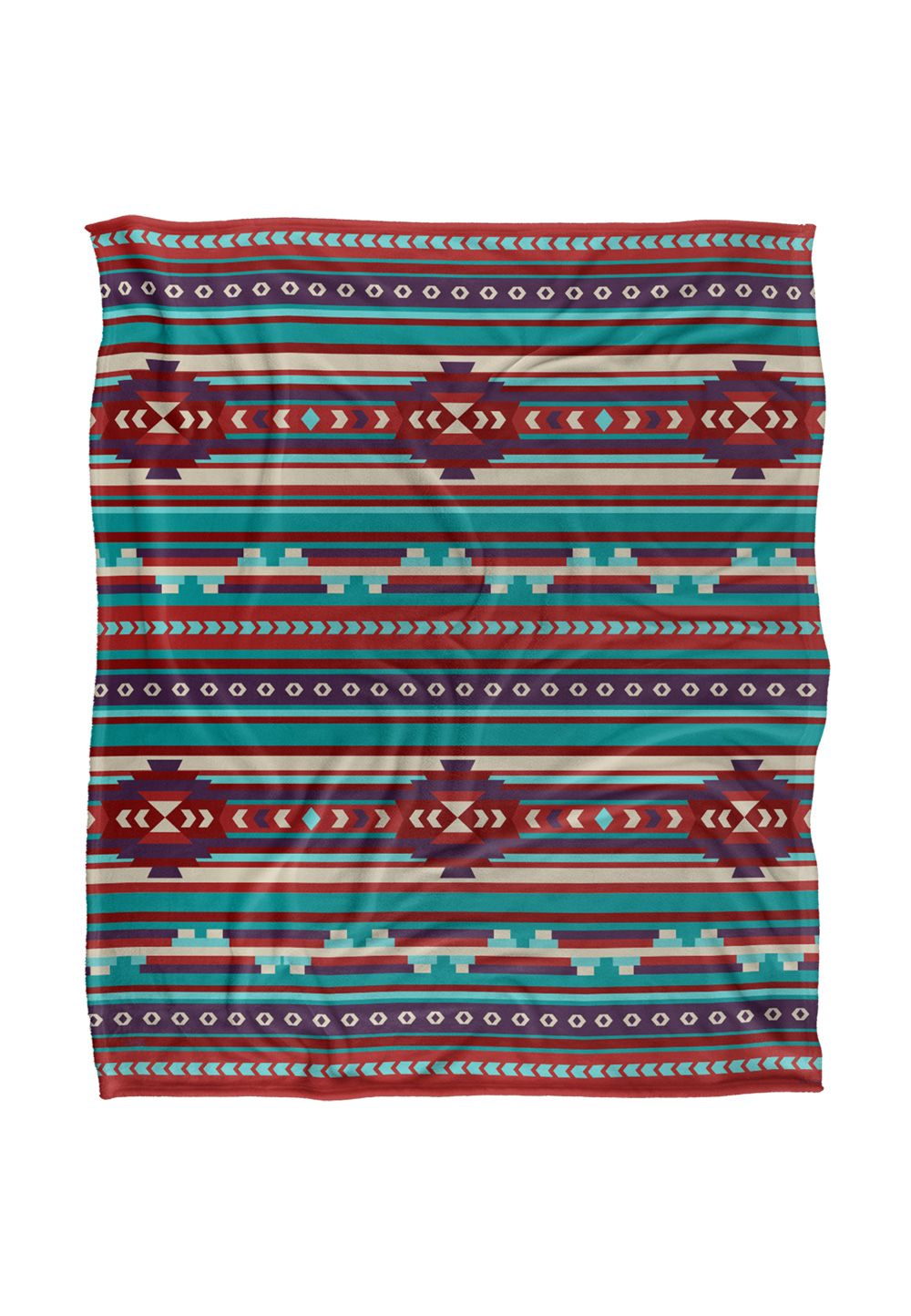 JQ Licensing James Piazza Southwest Turquoise Pattern Silky Touch Super Soft Throw Blanket 152 X 127 cm in White