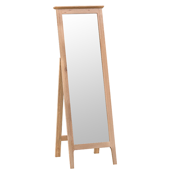 Nassau Wooden Cheval Bedroom Mirror In Natural Oak