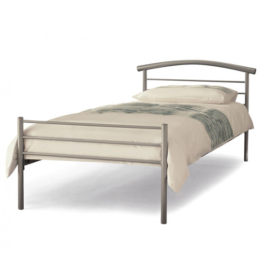 Brennington Metal Single Bed In Silver