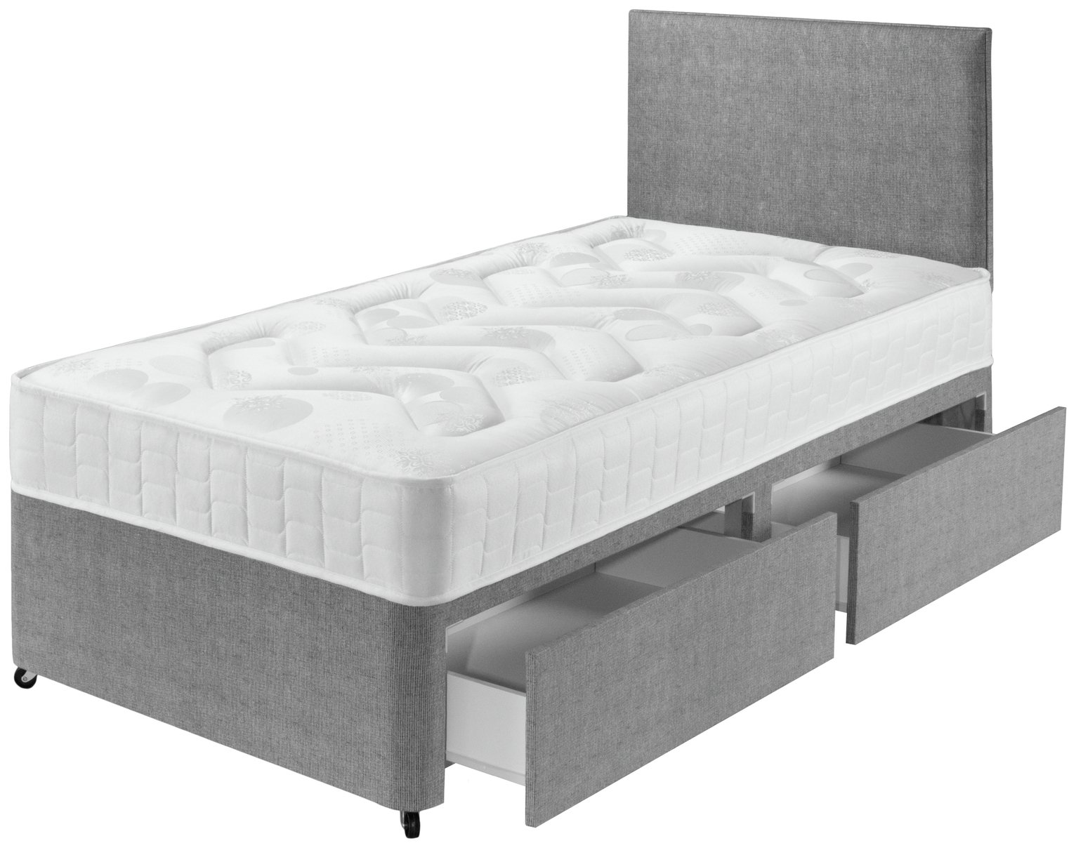 Argos Home Elmdon Single Deep Ortho 2 Drawer Divan - Grey