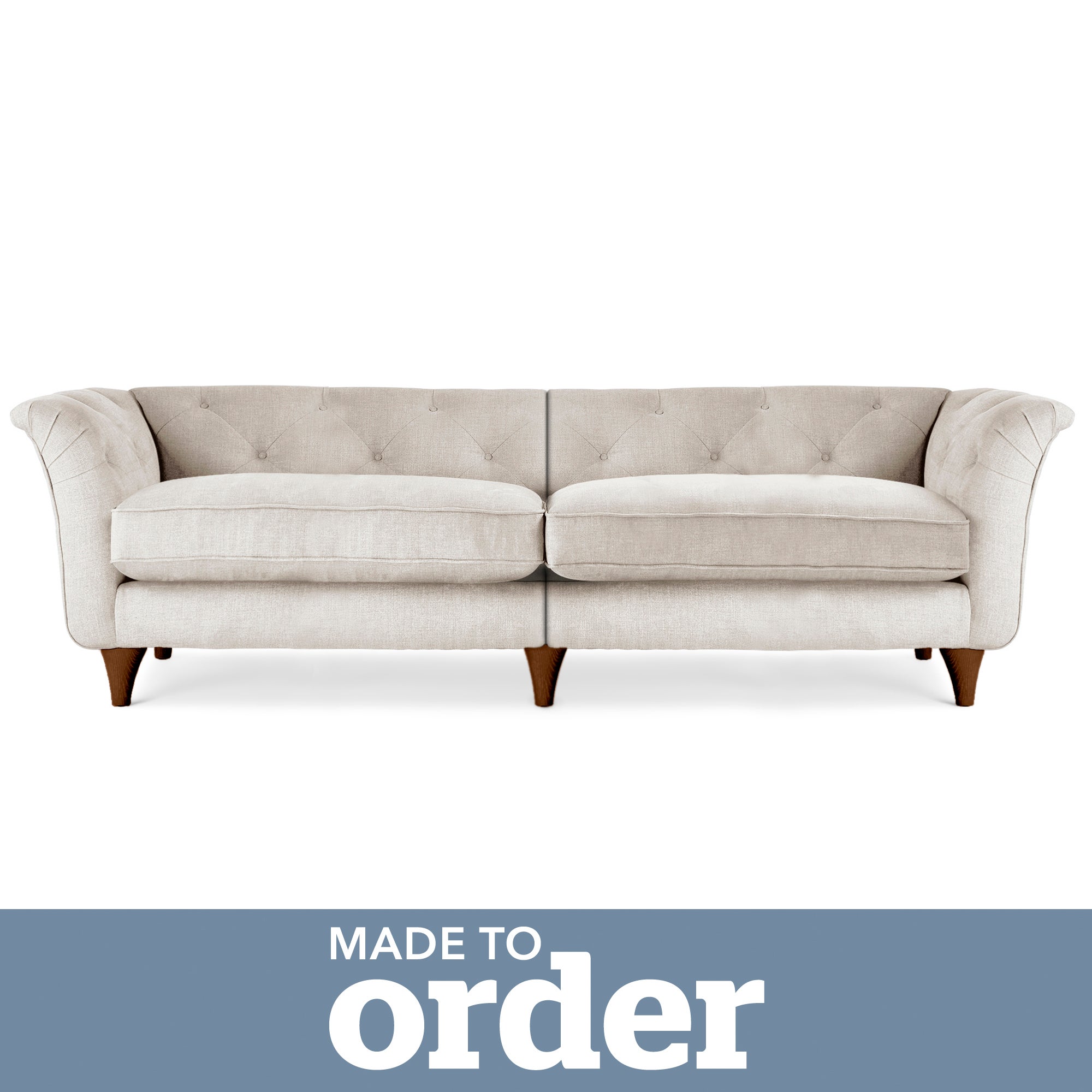 Jaipur 4 Seater Sofa Brushed Plain Fabric White