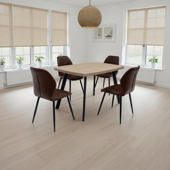 Dalton Rectangular 4 Seater Dining Table, Brown