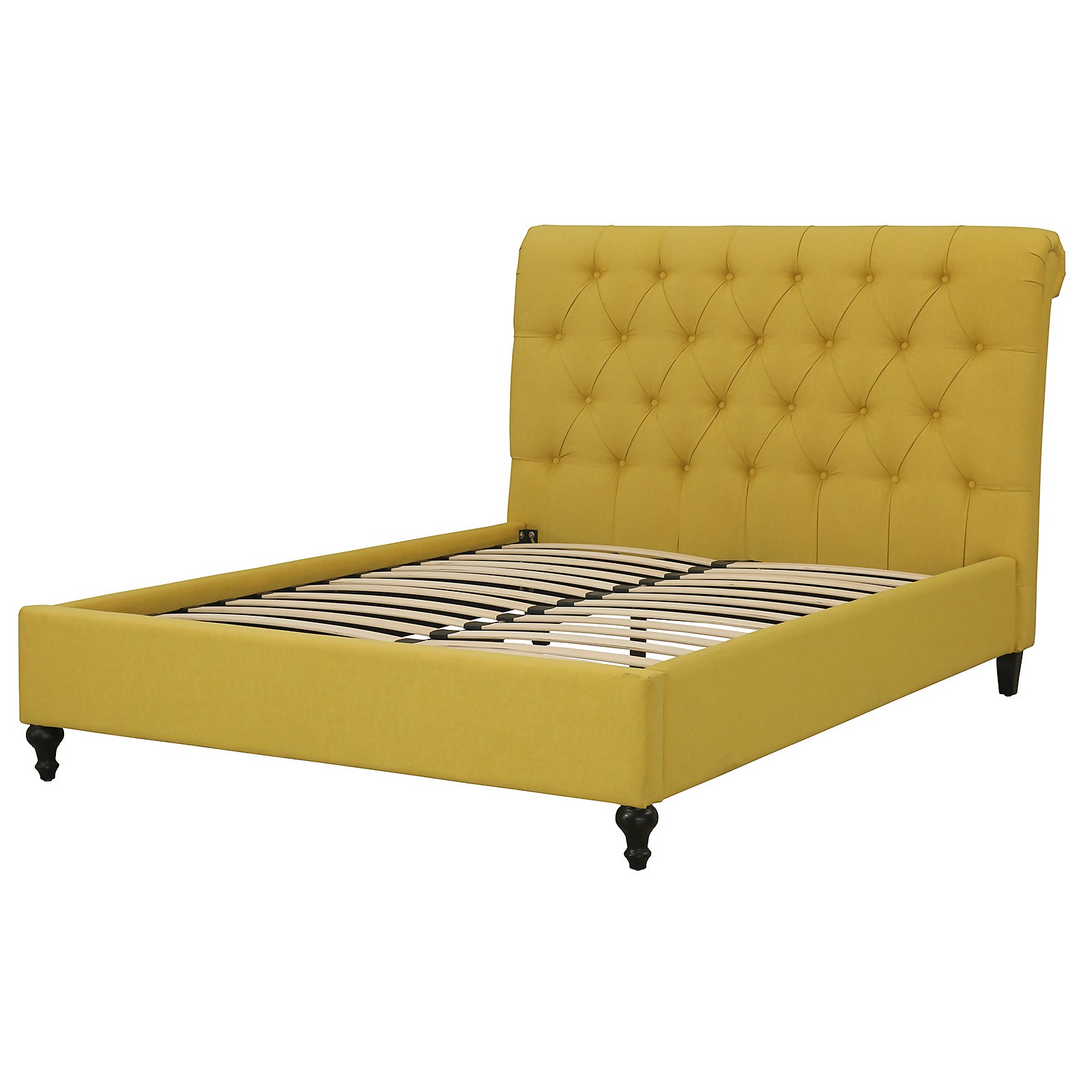 Ginny Scroll Back Double Bed - Yellow