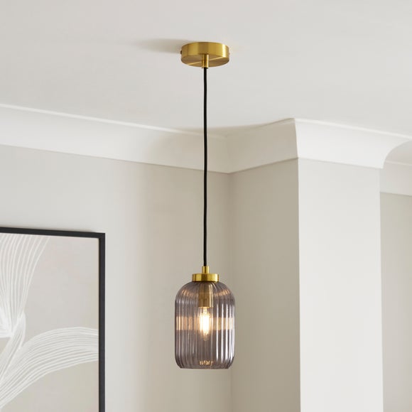 Riley Ribbed Adjustable Pendant Light