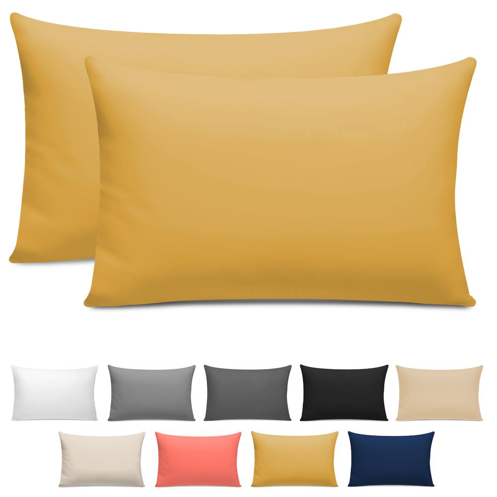 Pamposh 400 Thread Count Egyptian Cotton Pillow Cases 2 Pack in Mustard