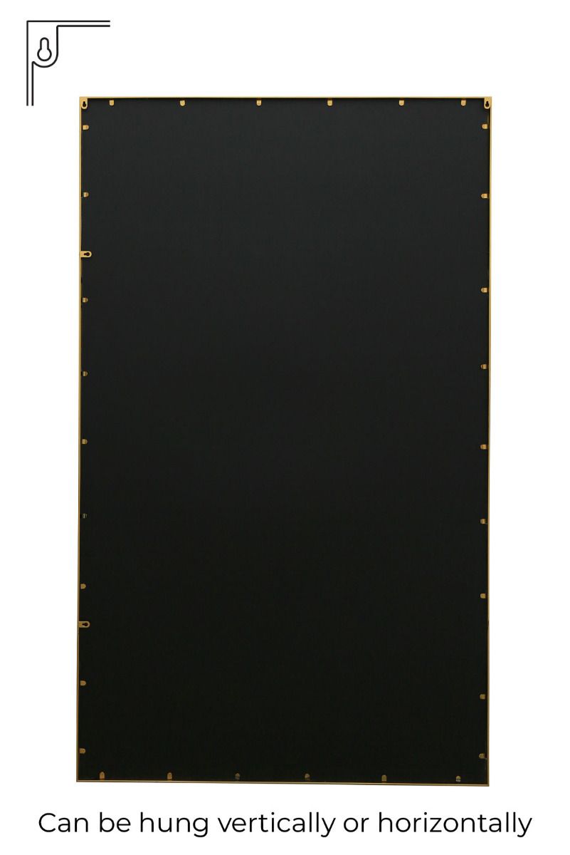 MirrorOutlet Gold Contemporary Wall & Leaner Garden Mirror 79"x 47" 200x120cm 5