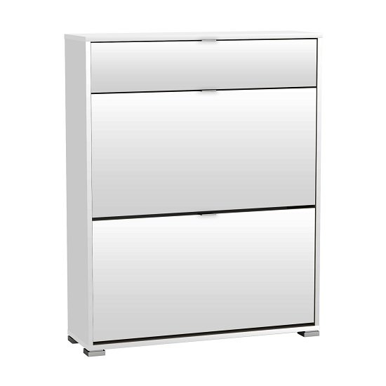 Dylan Wooden Shoe Cabinet In Pearl White