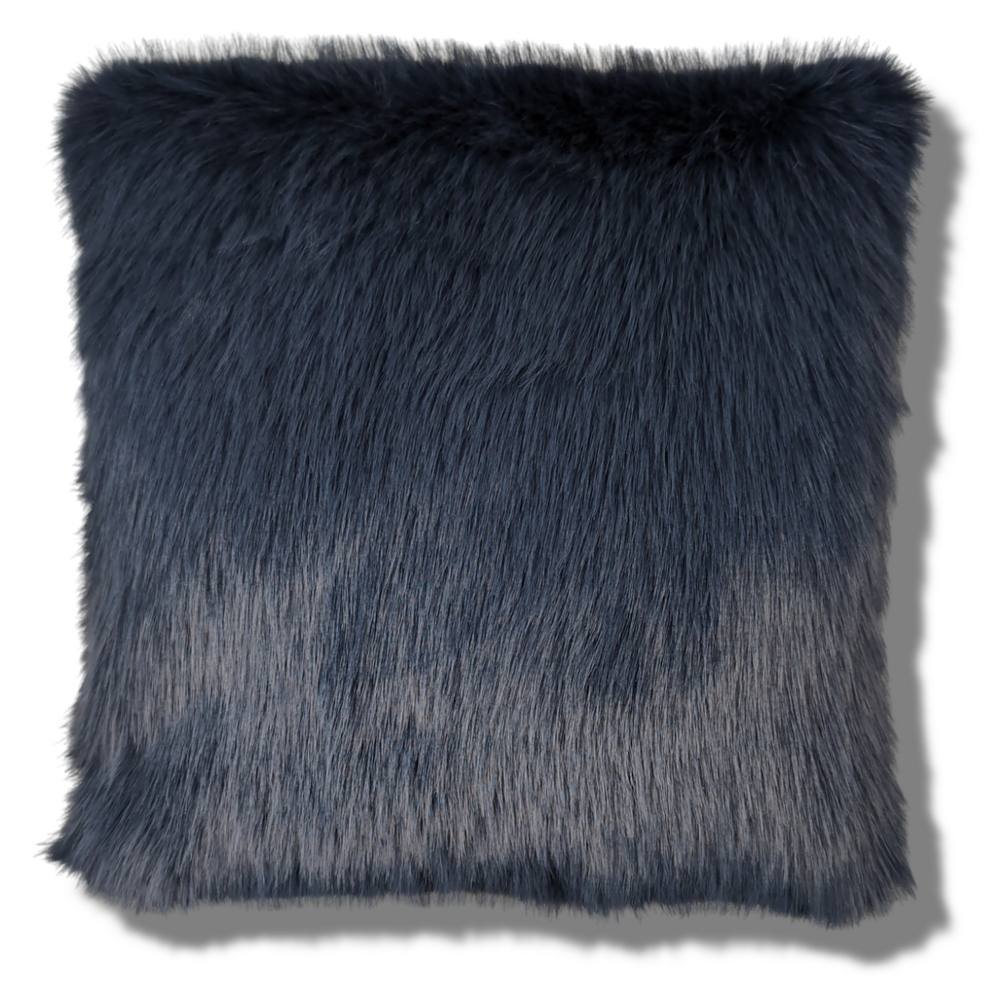 HomeSpace Direct Chelsea Faux Fur Cushion 4 Pack in Navy