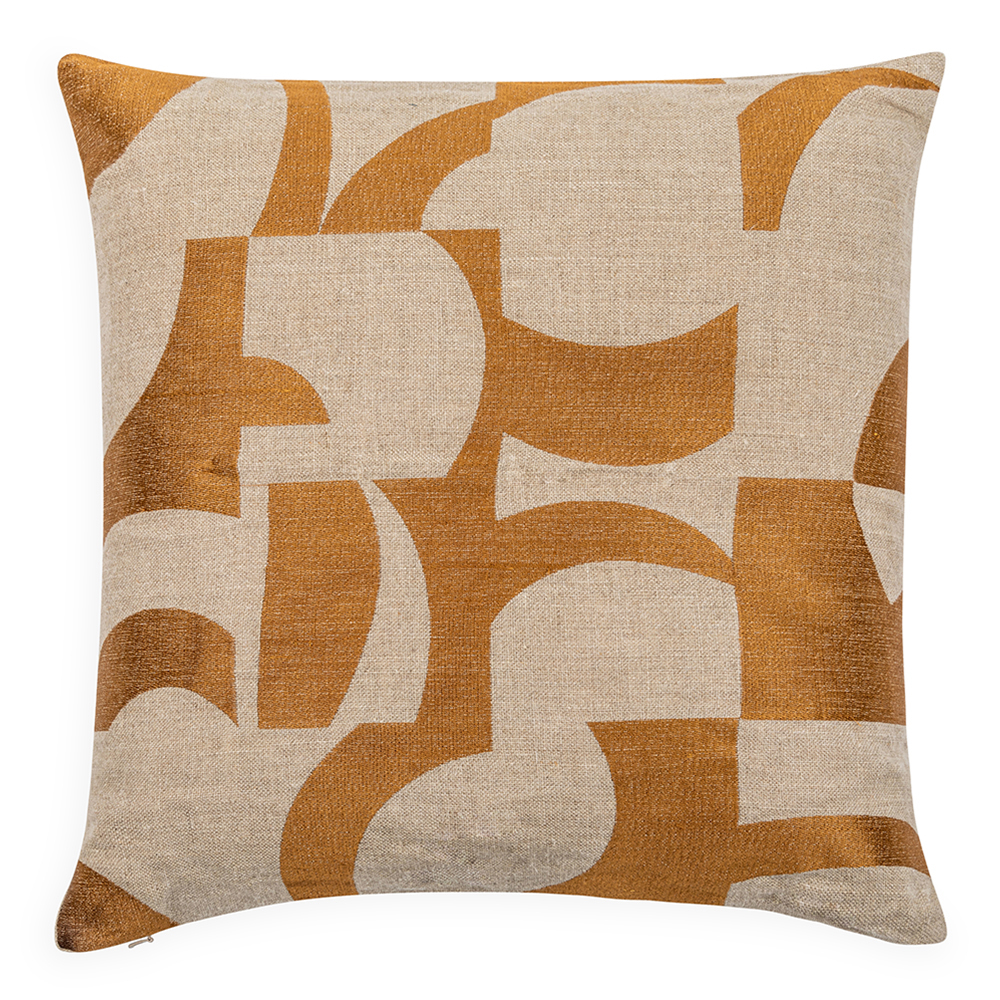 Abstract Cushion Ochre 50cm x 50cm