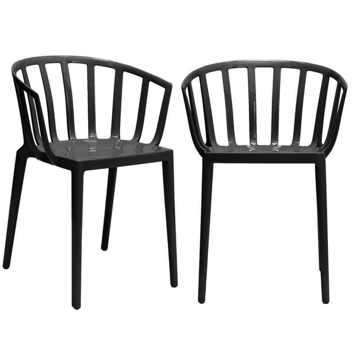 Pair of Kartell Venice Dining Chairs, Black