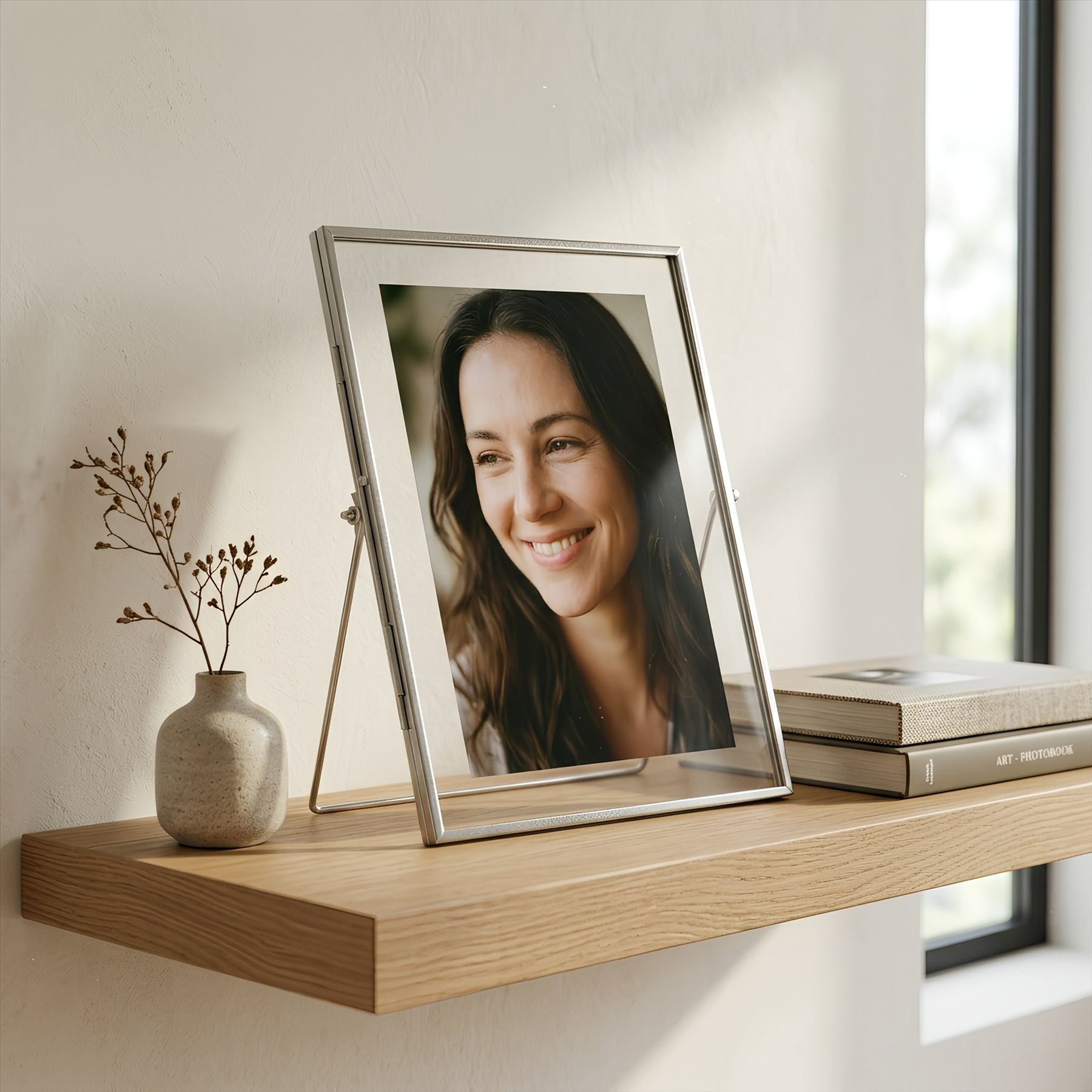 Nicola Spring 5x Standing Metal Photo Frames - 8" x 10" Picture Display Poster Frame in Silver 6