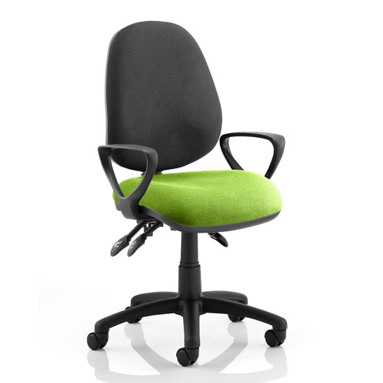Luna III Office Chair With Myrrh Green Seat Loop Arms