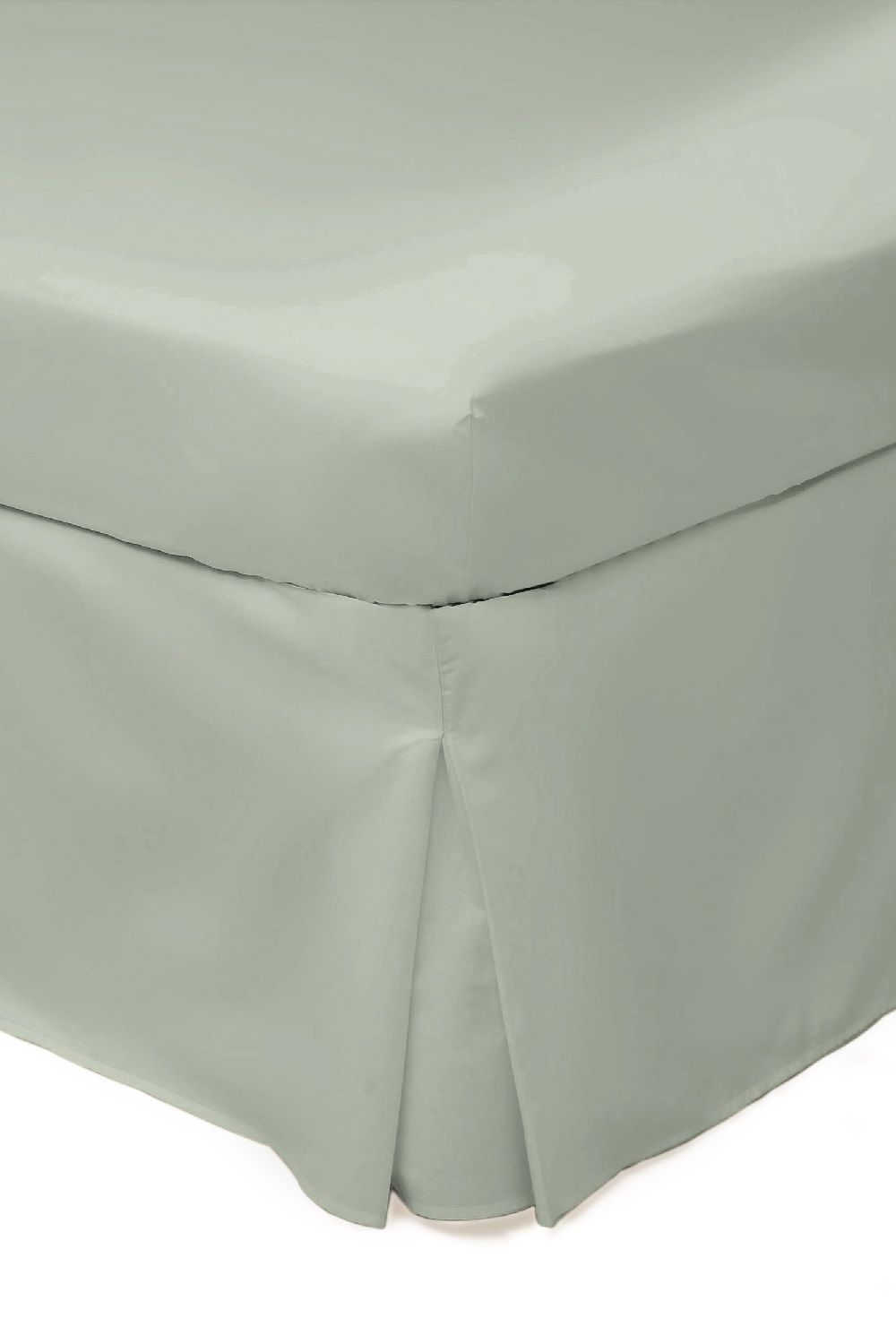 Belledorm Easy Care 200 Thread Count Cotton Polyester Percale Platform Valance in Pale Green | Size: Super King