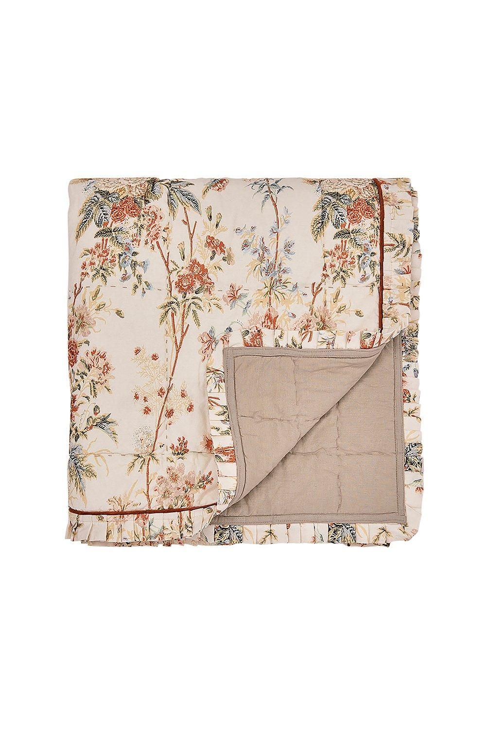 Sanderson 'Lakeland Paradis' Cotton Throw in Cream