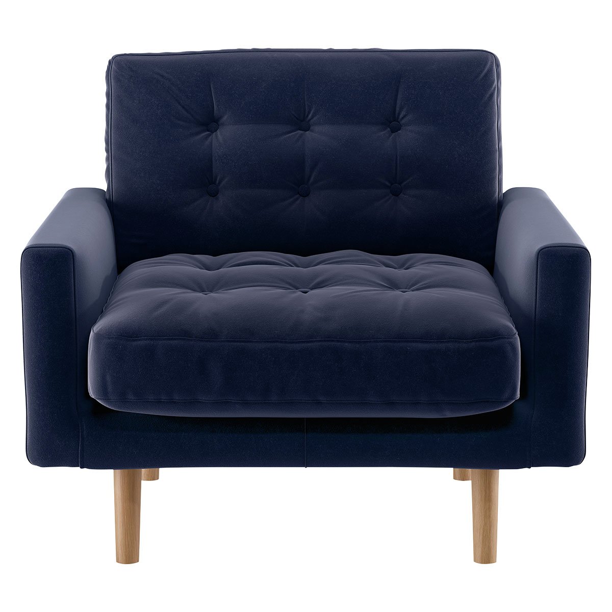 Habitat Fenner Navy Blue Velvet Armchair