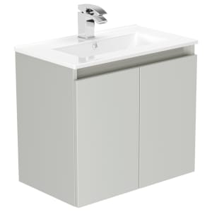 Newland Pearl Slimline Basin Suspended Double Door Unit - 600mm