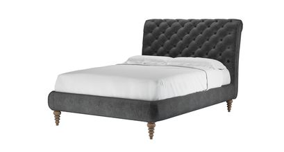 Knightsbridge (No Footboard) Double Bed in Armour Smart Velvet - sofa.com