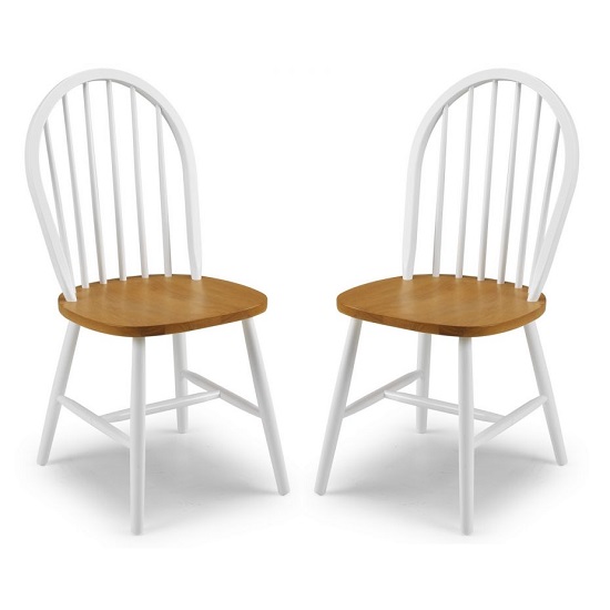 Beecher Wooden Dining Chair In White And Oak In A Pair