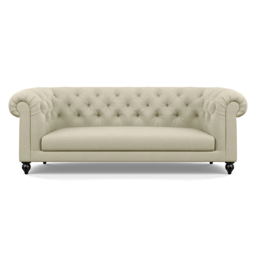 Heal's Fitzrovia 3 Seater Sofa Cotton Grain Black Feet