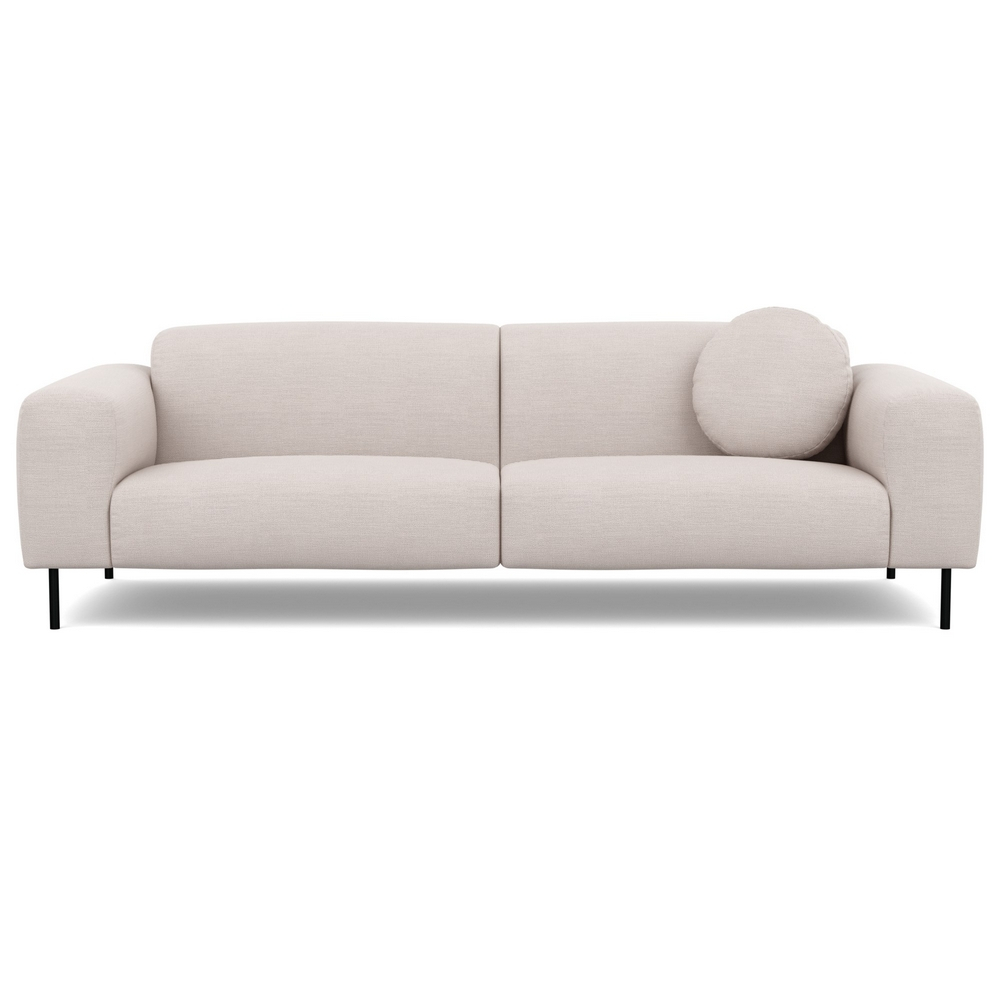 Heal's Luna 4 Seater Sofa Tundra Texture Stone Black Feet