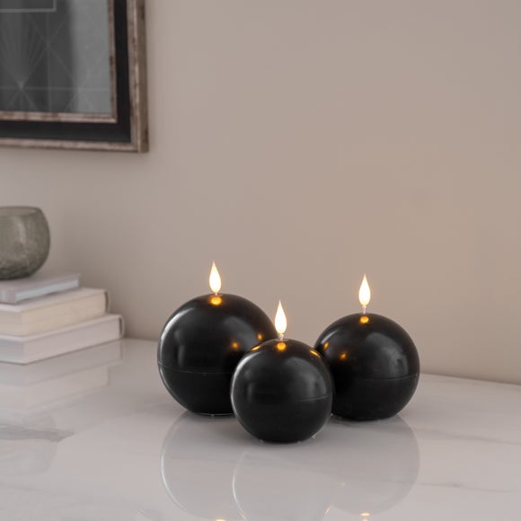 Set of 3 Sphere LED Candles