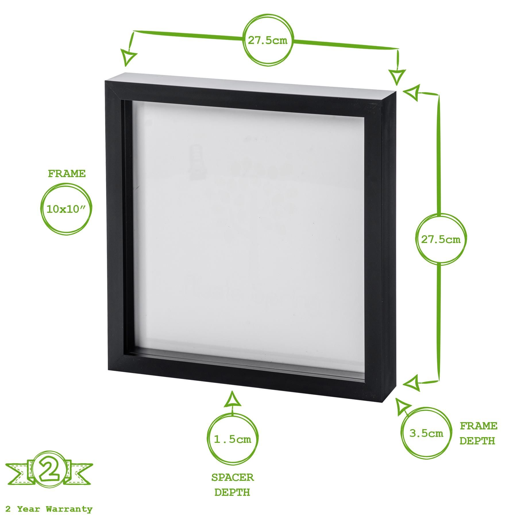 Nicola Spring 3D Box Photo Frames - 10" x 10" - White - Pack of 5 4