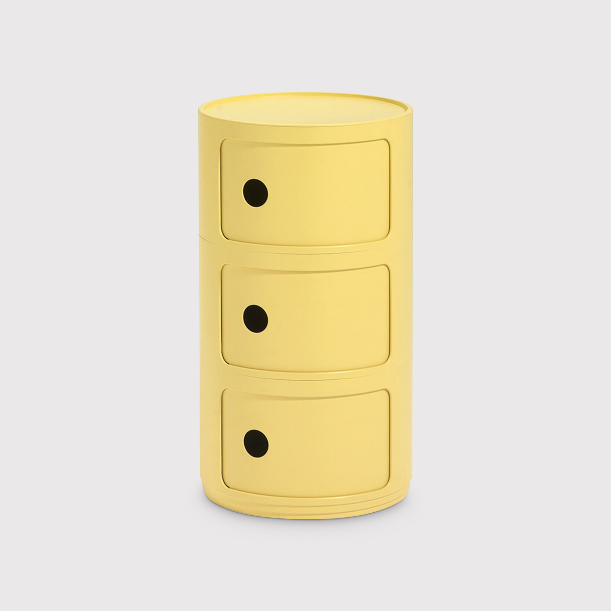 Kartell Componibili Bio 3 Drawer Storage Unit Table, Yellow Plastic | Barker & Stonehouse