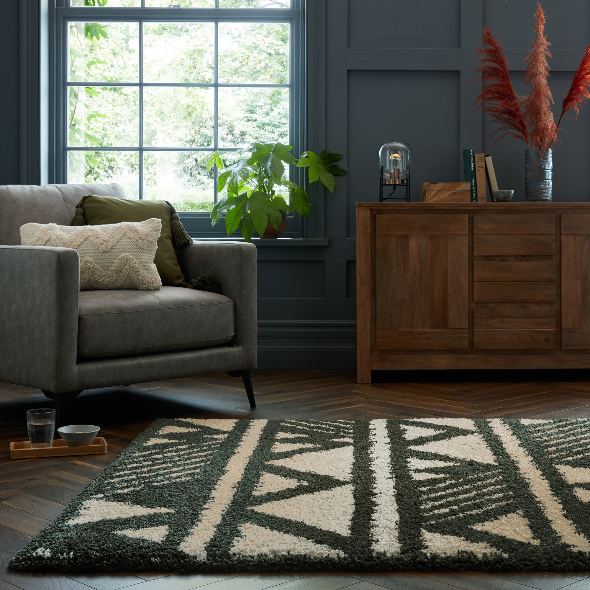 Matai Berber Rug Charcoal/White