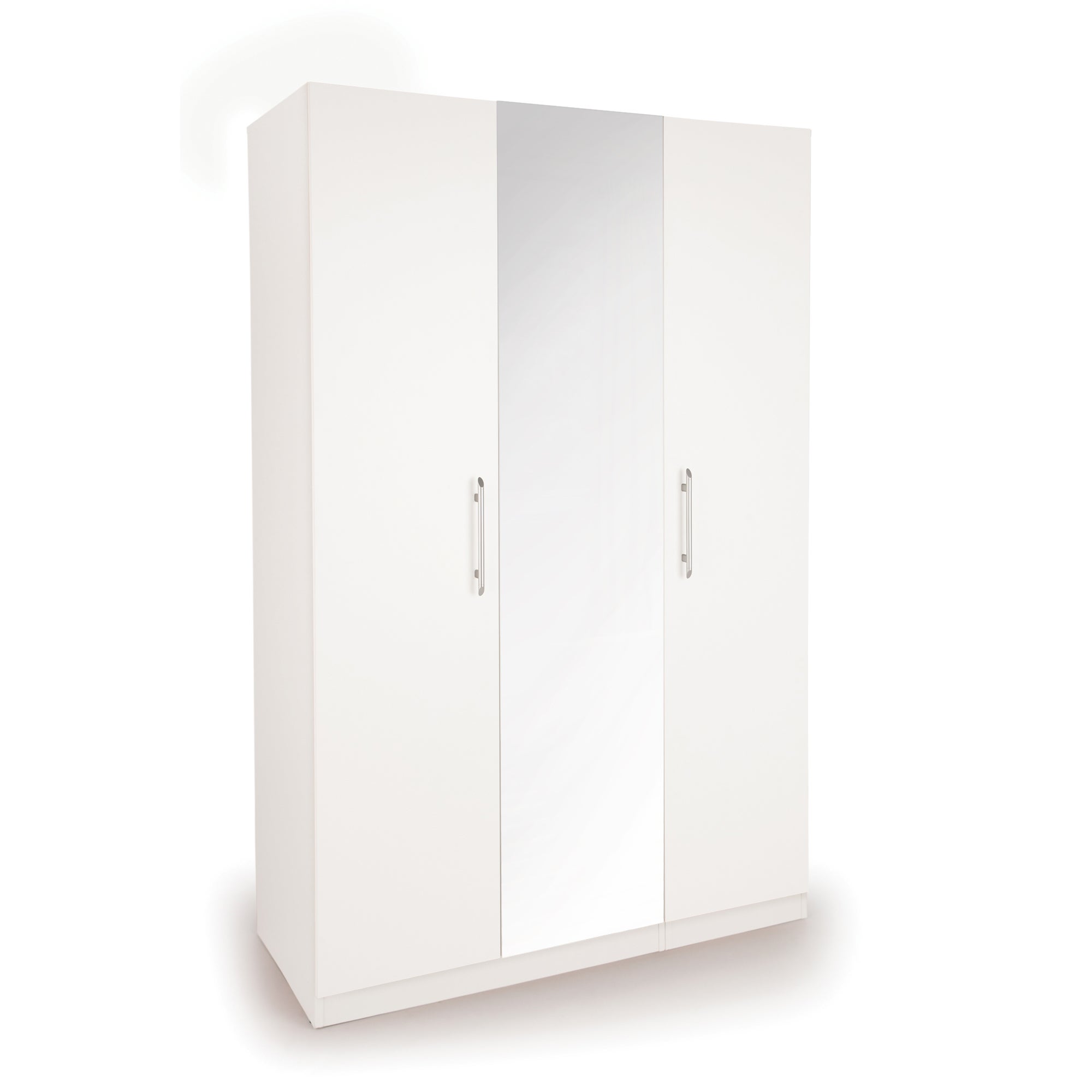 Acton Triple Wardrobe, White & Mirrored