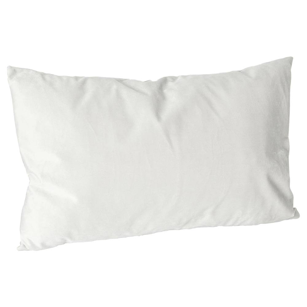Nicola Spring Rectangle Velvet Cushion - 60cm x 40cm in Cream