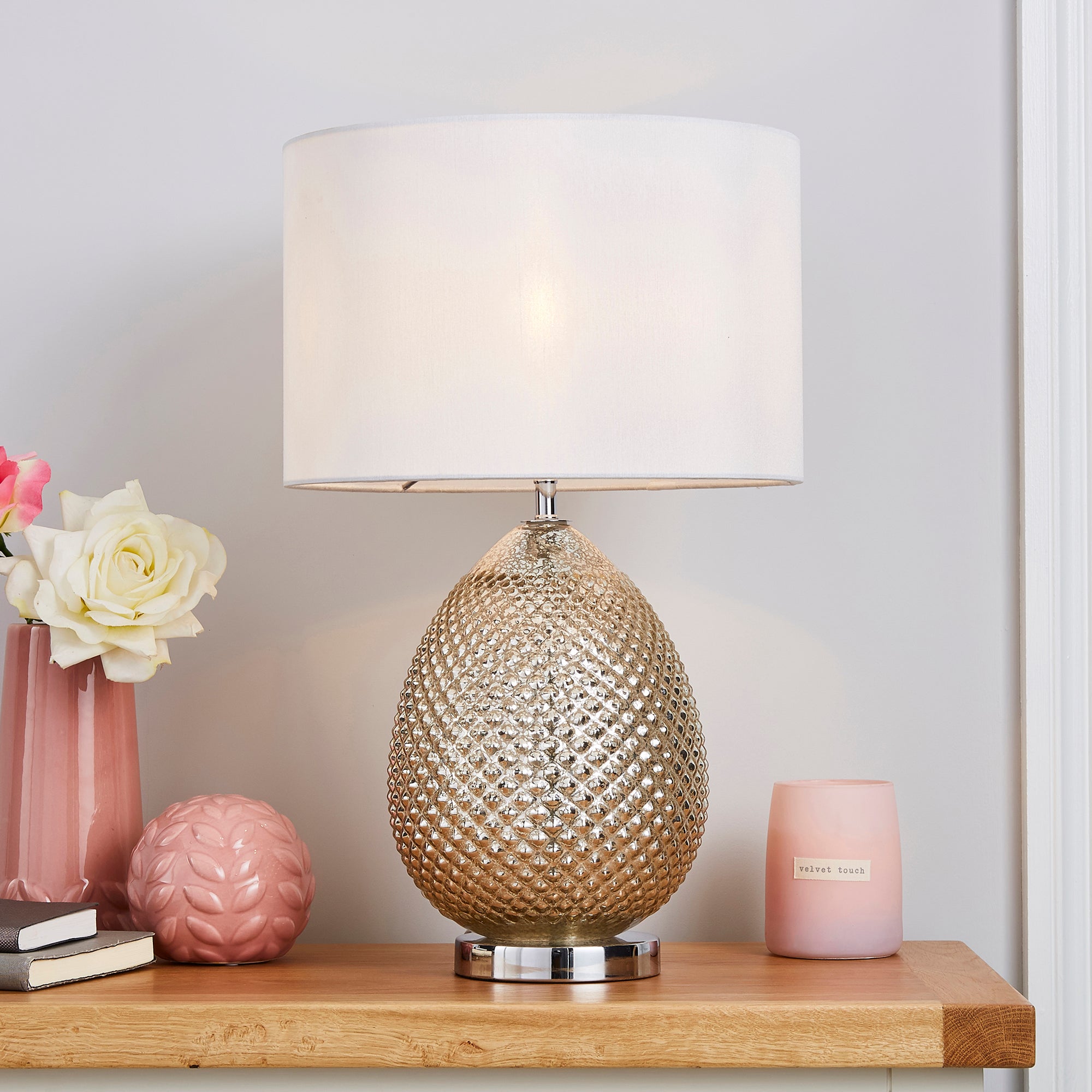 Kylee Mercury Glass Table Lamp Silver
